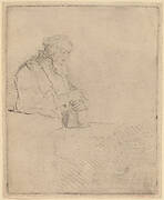 Old Man in Meditation, Leaning on a Book