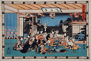 Act VII: Yuranosuke Dining with the Spy Kudayū at Ichiriki Brothel, Kyoto, on the Anniversary of Enya's Death