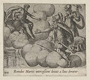 Plate 144: The Immortalization of Romulus (Romulus Martis interceßione deitate a Ioue domatur), from Ovid's 'Metamorphoses'