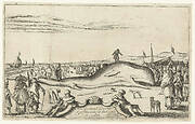 Gestrande walvis op het strand te Noordwijk, 1614