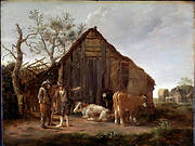 Two Peasants with Cows