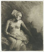 Woman at the Bath, with a Hat beside her