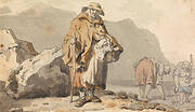 An Old Fisherwoman with Two Women Digging for Bait