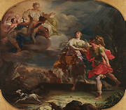 Aeneas and Dido caught by the storm