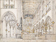 Interior of the Church of St. Lawrence (Groote Kerk or Great Church) in Alkmaar, 1661