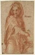 Female figure with covered head (study for a figure in the fresco of the Visitation in Santissima Annunziata)