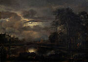 Moonlit Landscape with Bridge