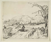 Landscape with a shepherd and a dog