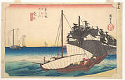 東海道五十三次之内　桑名　七里渡口|Station Forty-Three: Kuwana, Seven-Ri Ferry at the Port, from the Fifty-Three Stations of the Tokaido