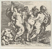 The drunken Silenus, accompanied by nymphs and satyrs