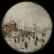 Frozen River with Skaters