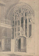 Interior of Norwich Cathedral: Doorway and Screen Between the South Transept and the Aisle of the Presbytery