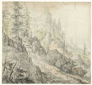 Mountain Landscape with a Waterfall