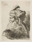 Head of an old man with a turban facing left, from the series of  'Small Heads in Oriental Headdress'