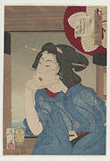 Looking cool: the appearance of a geisha in the fifth or sixth year of Meiji (1872 or 1873), from the series Thirty-two Aspects of Customs and Manners