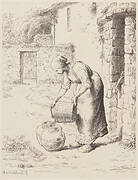 Woman Emptying a Pail (Femme vidant un seau)