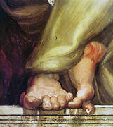 St. Nicholas' feet. A detail of the intrados inner band of the Zangrandi Chapel