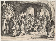 The Resurrection of Lazarus (La Resurrection de Lazare), set in a cave, from the series 'The New Testament' (Le Nouveau Testament)