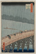 Sudden Shower over Shin-Ōhashi Bridge and Atake, from the series One Hundred Famous Views of Edo