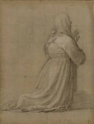 Woman kneeling in prayer, seen from behind (study for the figure of St Catherine)