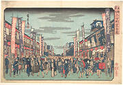 東都名所　二丁町芝居の図|View of the Kabuki Theaters at Sakai-cho on Opening Day of the New Season (Sakai-cho Shibai no Zu), from the series, "Toto Meisho"