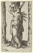 Saint Agatha tied to a tree, her breasts have been cut off, from the series 'Piccoli Santi' (Small Saints)