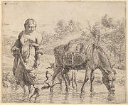 Woman Crossing a Stream