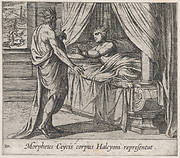 Plate 110: Morpheus, as Ceyx, Appearing to Alcyone (Morpheus Ceycis corpus Halcyoni representat), from Ovid's 'Metamorphoses'