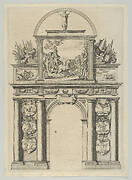 Triumphal arch, from 'Éloges et discours sur la triomphante réception du Roy en sa ville de Paris ...' by Jean-Baptiste de Machault