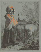 Child Shepherdess with Flock