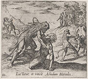 Plate 82: Hercules and Acheloüs (Luctatur, et vincit Acheolum Hercules), from Ovid's 'Metamorphoses'