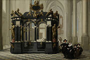 A Family beside the Tomb of Prince William i in the Nieuwe Kerk, Delft