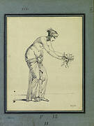 Young woman laying flowers