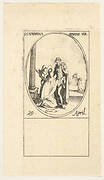 Vision of Saint Catherine, an oval composition, from the series 'Les images de tous les saints et saintes de l'année' (Images of all the saints of the year)