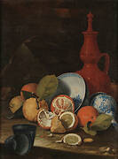 Still Life with Fruits and China