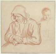 Old Woman Resting and the Head of a Young Woman