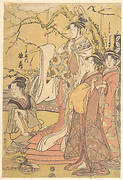 丁子屋内雛鶴|The Oiran Hinazuru of Chojiya Standing upon a Pile of Futon