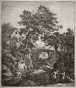 Six large upright landscapes with scenes from the Old Testament: Zipporah circumcising Her Son