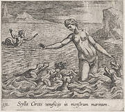 Plate 131: Scylla Changed by Circe's Spell (Scylla Circes veneficÿs in monstrum marinum), from Ovid's 'Metamorphoses'