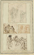 Studies of an Apostle Guided by an Angel and the Adoration of the Shepherds