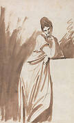 Lady Leaning on a Column: (Possibly a Sketch for "Miss Woodley")