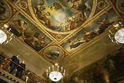 The ceiling of the Blenheim Saloon of Marlborough House, Pall Mall, London painted by Orazio and Artemisia Gentileschi