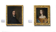 Portraits of Abraham Hill and a woman of the Hill family, possibly Anne