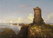 Italian Coast Scene with Ruined Tower