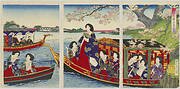 Nobles Viewing Sumida (River) Cherry-Blossoms