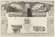 Plan and elevation of the Pons Fabricius (also known as the Quattro Capi Bridge), Rome, from the series 'Le Antichità Romane'