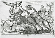 A Tiger Fighting a Centaur