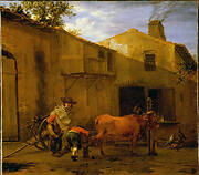 A Smith shoeing an Ox