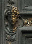 Lorenzo Ghiberti's North Door of the Florence Baptistery(1403-24); detail, restoration process