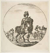 Polish horseman facing right, a circular composition, from 'Figures on Horseback' (Cavaliers nègres, polonais et hongrois)